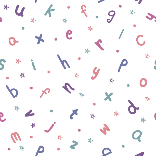 彩色字母无缝图案上的白色背景。图片下载