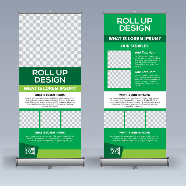 卷起横幅设计模板，抽象背景，拉起设计，x-横幅，矩形大小。图片下载