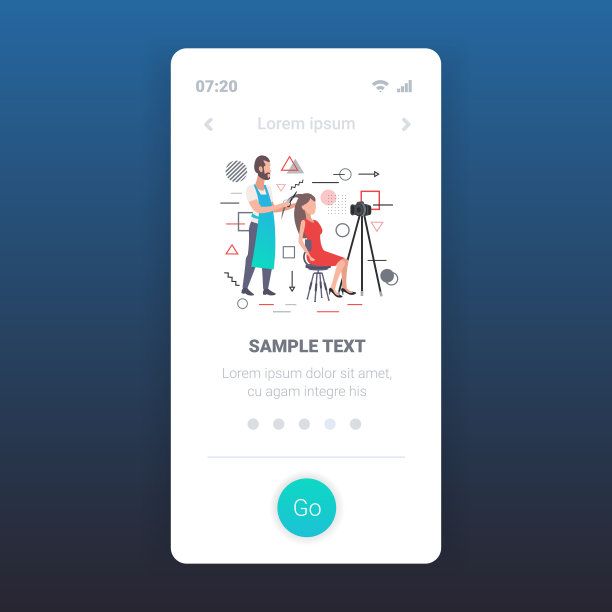 发型师博主制作发型剪发贴，美发店女顾客发贴，男士用相机在三脚架上拍摄在线视频，博客概念全长手机应用拷贝空间图片下载