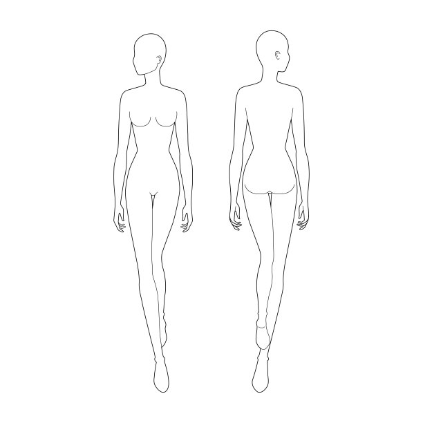 步行妇女的时尚模板图片下载