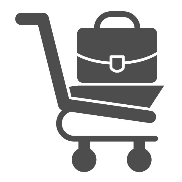 购物车与公文包字形图标。购物车，袋子，投资组合。商务矢量设计概念，白色背景上的固体风格象形图，用于web和应用程序。Eps 10。图片下载