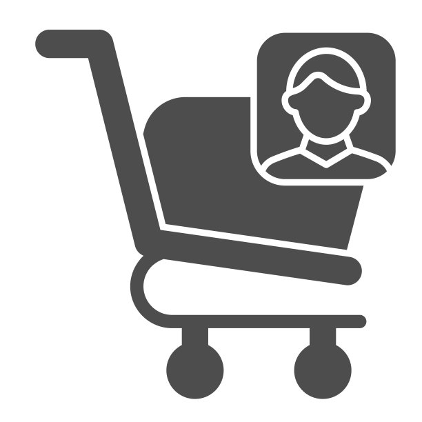 消费者购物篮帐户字形图标。市场手推车客户头像。商务矢量设计概念，白色背景上的固体风格象形图，用于web和应用程序。Eps 10。图片下载