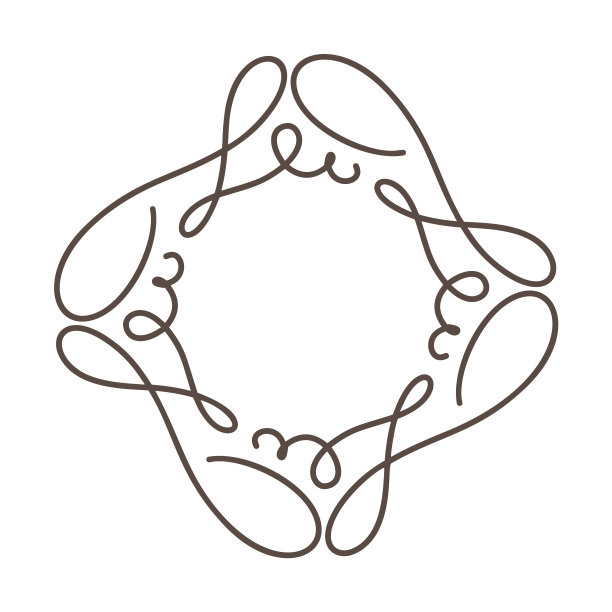 蓬勃单线矢量帧插图。手绘书法风格的复古装饰标志，邀请，婚礼，礼物，照片，字母。简单漂亮的卡片图片下载