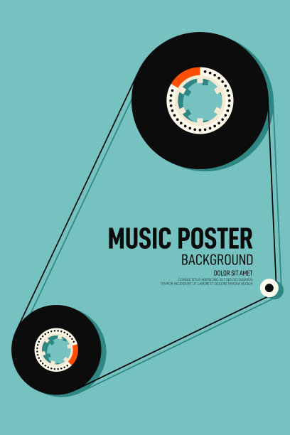 音乐海报背景装饰用磁带磁带复古复古的风格图片下载