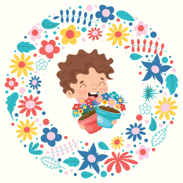 色彩缤纷的花朵概念设计图片下载