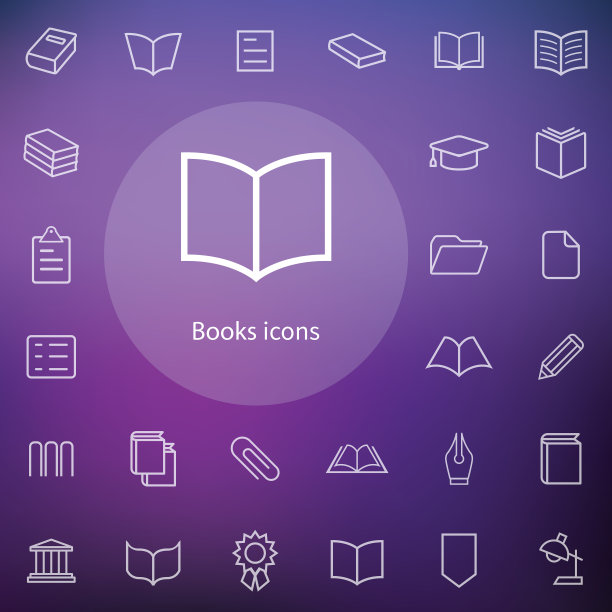 书的轮廓，薄，平，数字图标设置图片下载