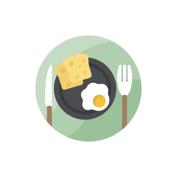 餐饮矢量图标平面圆形风格插图图片下载