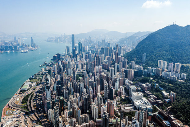 香港城市鸟瞰图素材图片