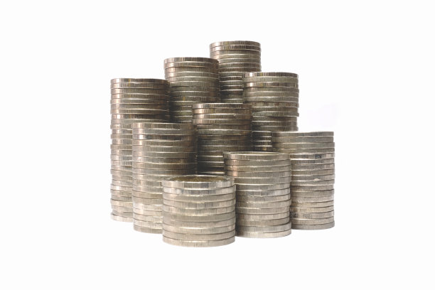 业务增长概念，财务增长，增加成堆的硬币，预算规划图片下载