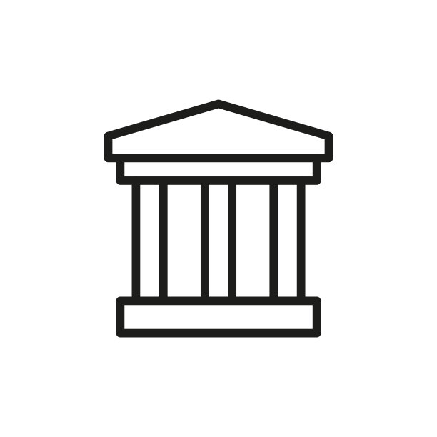 简单的银行线图标。图片下载