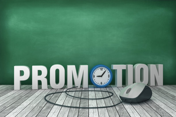 3D文字推广与时钟黑板背景- 3D渲染图片下载