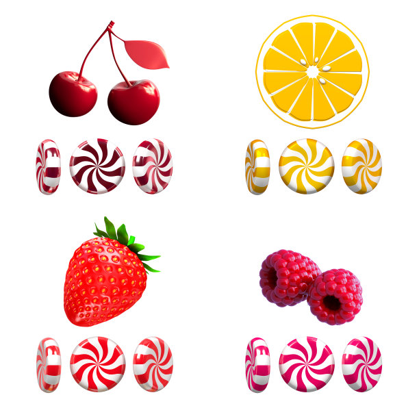 糖果与浆果隔离。3 d render.jpg图片下载