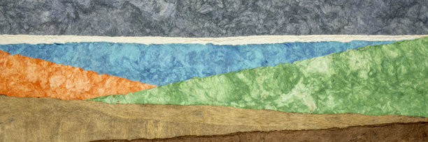 抽象景观创建与酯树皮纸图片下载