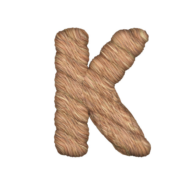 以绳子的形式程式化的字母- 3D渲染图片下载