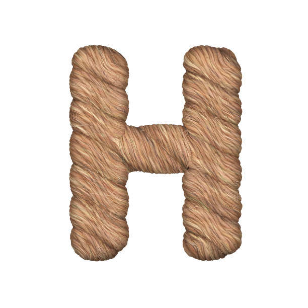 以绳子的形式程式化的字母- 3D渲染图片下载