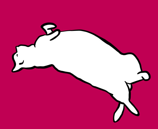 滑稽的手画的肥猫躺着图片下载