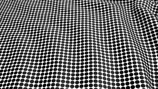 点图案纺织在波浪布旗帜。图片下载