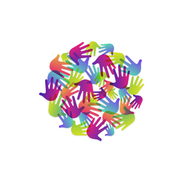 不同颜色的手。文化和种族多样性，矢量插图图片下载