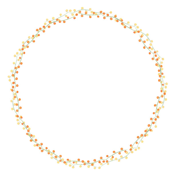 手绘粉彩水彩花环小水果图片下载