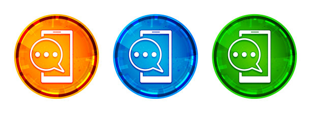 短信手机图标闪亮抽象圆形按钮设置说明图片下载