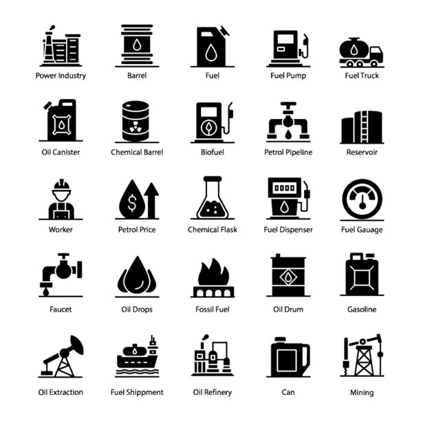 石油工业标志Glyph图标包图片下载