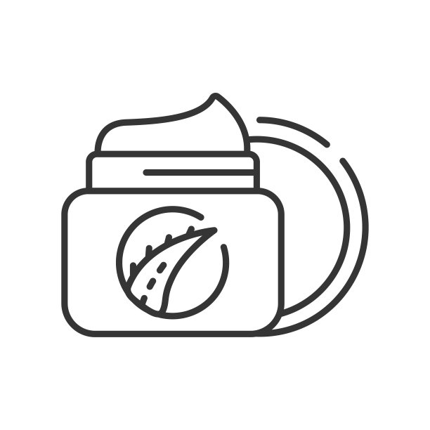 芦荟霜黑色线条图标。奶油与芦荟在罐中。滋润滋养肌肤。护肤品。象形文字用于网页、手机应用、促销。UI UX GUI设计元素。可编辑的中风。图片下载