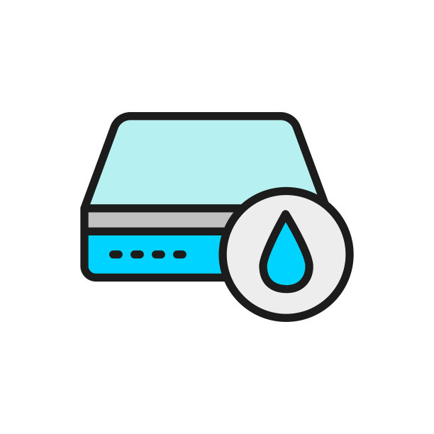 骨科防水床垫平面彩色线条图标。在白色背景上隔离图片下载