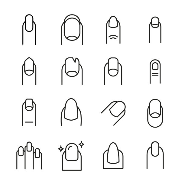 矢量线图标的指甲集合。图片下载