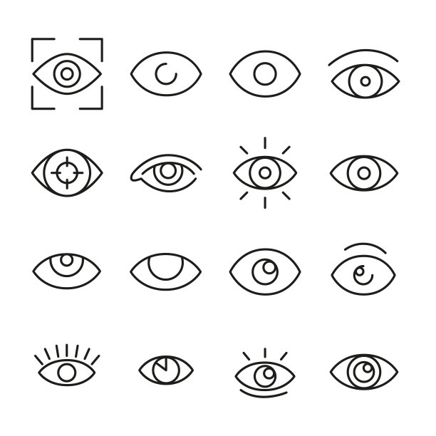 现代细线图标的眼睛。图片下载