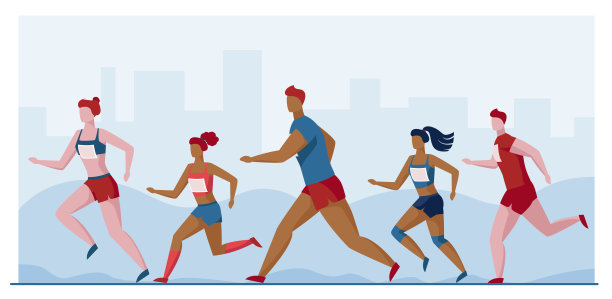 一群跑马拉松的运动员图片下载
