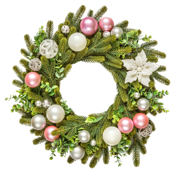 传统的欧洲圣诞花环图片下载