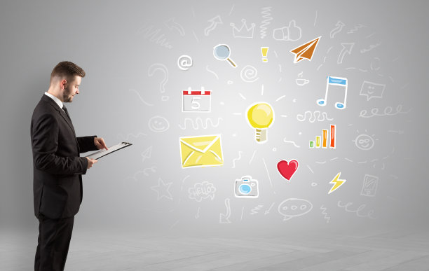 创意思维的概念、符号和管理者图片下载