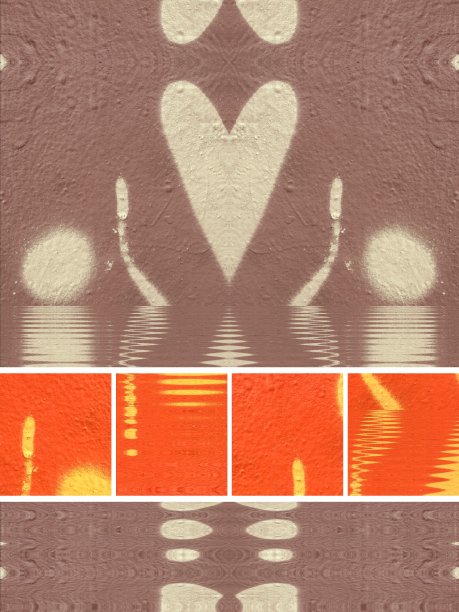 反映出彩色的心图片下载