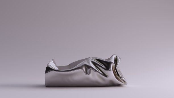 银圆柱粉碎雕塑图片下载