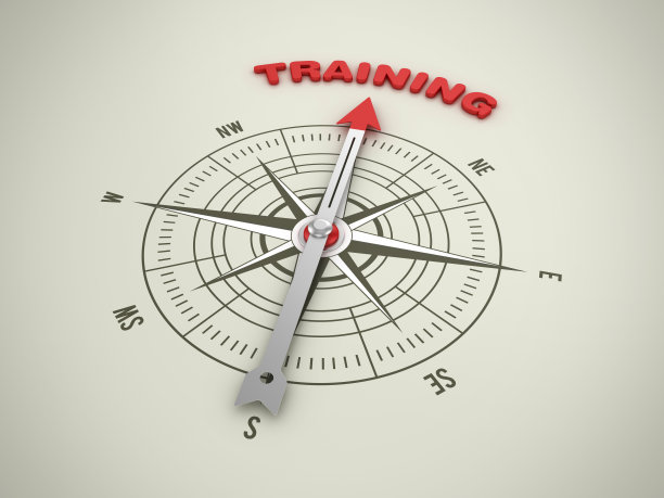 指南针与训练字- 3D渲染图片下载