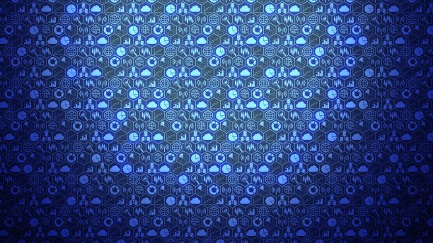 大数据大图背景HUD由大数据图标和蓝光组成图片下载