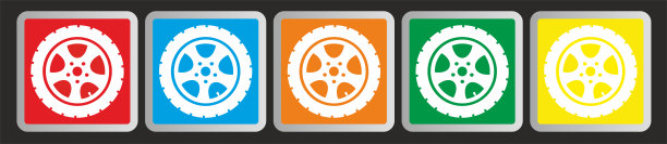 矢量插图，符号为充气轮胎。图片下载