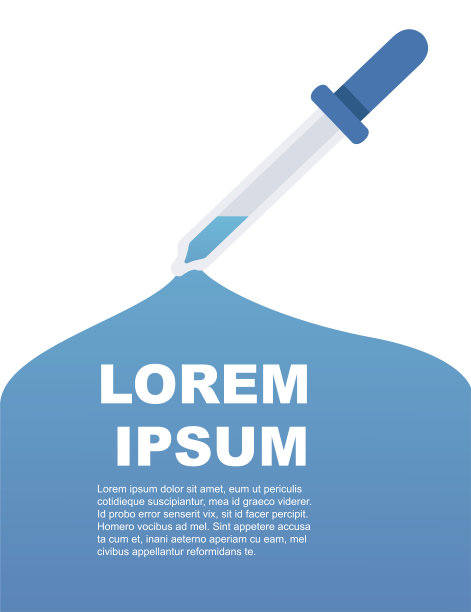 移液管与大抽象下降平面矢量插图上的白色背景垂直横幅问候卡设计图片下载