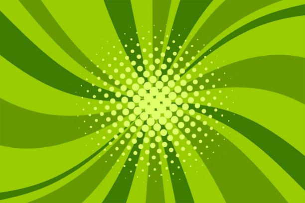 漫画绿色阳光背景复古波普艺术风格的卡通图片下载
