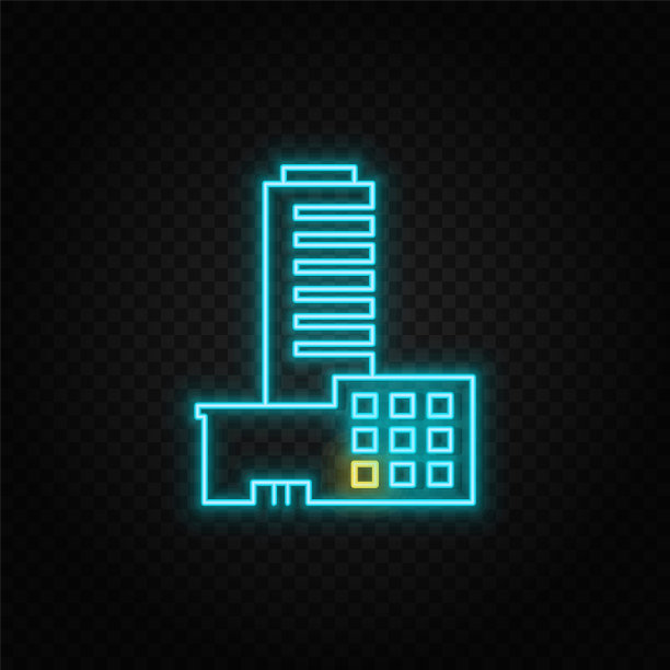 构建霓虹矢量图标。向量透明背景图片下载