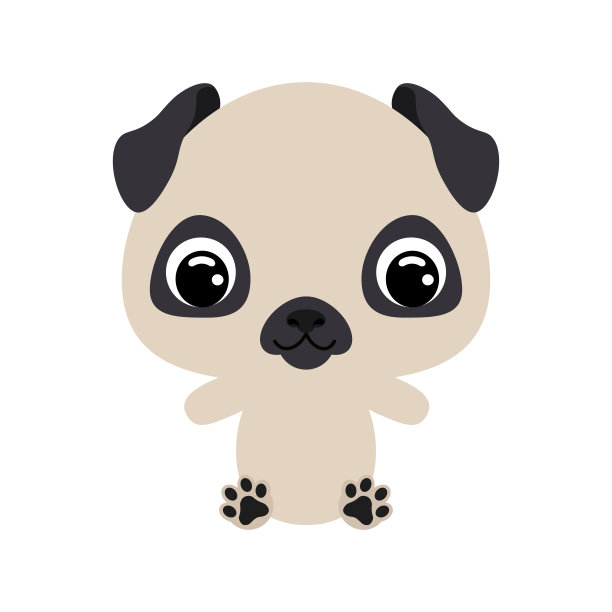 可爱的小狗。家畜。平面矢量图例图片下载