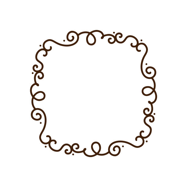 蓬勃单线矢量帧插图。手绘书法风格的复古装饰标志，邀请，婚礼，礼物，照片，字母。简单漂亮的卡片图片下载