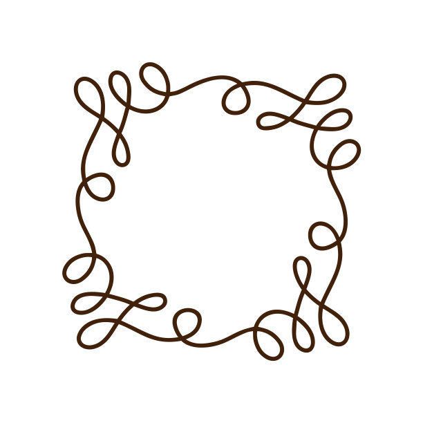 蓬勃单线矢量帧插图。手绘书法风格的复古装饰标志，邀请，婚礼，礼物，照片，字母。简单漂亮的卡片图片下载