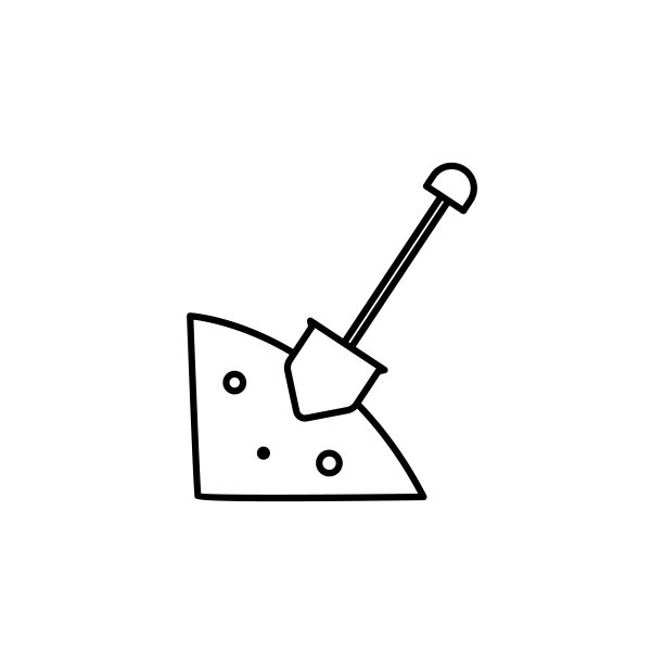 铲线插图图标上的白色背景图片下载