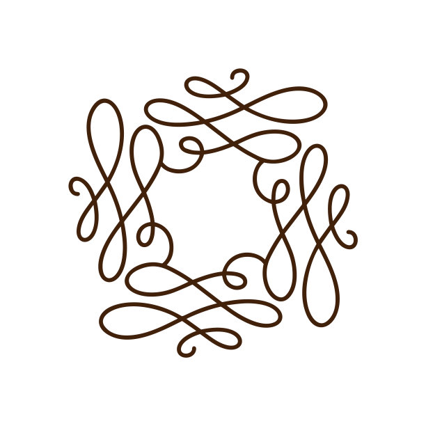 蓬勃单线矢量帧插图。手绘书法风格的复古装饰标志，邀请，婚礼，礼物，照片，字母。简单漂亮的卡片图片下载