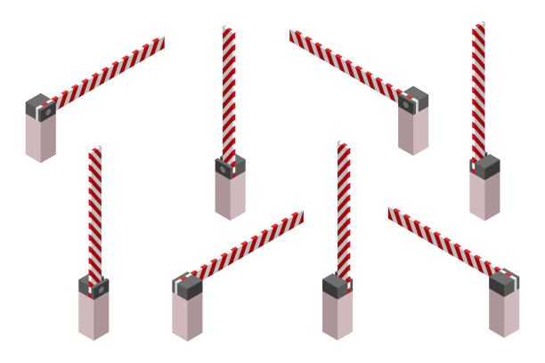 停车车障碍矢量插图在等距风格。图片下载