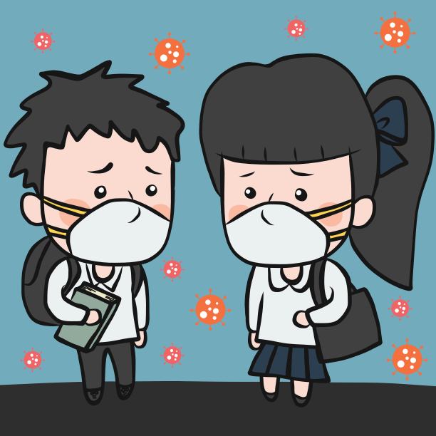 口罩插画素材ID：351463320