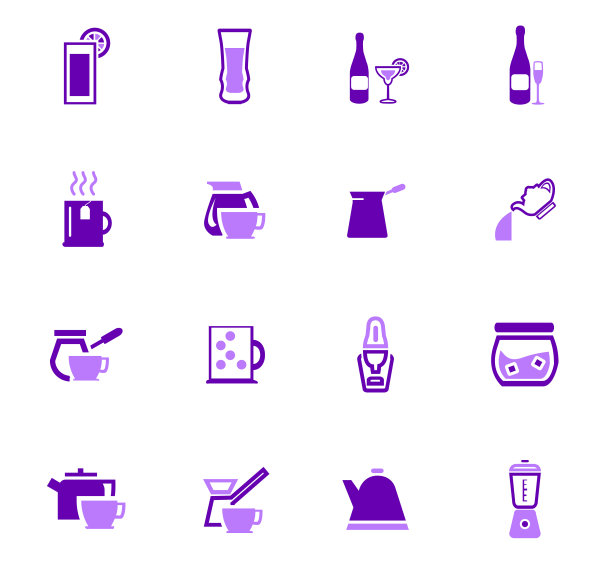 准备饮料图标的器皿图片下载