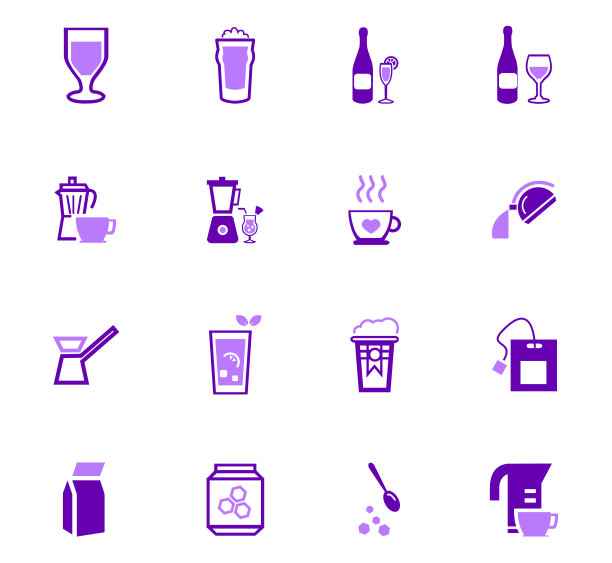 准备饮料图标的器皿图片下载