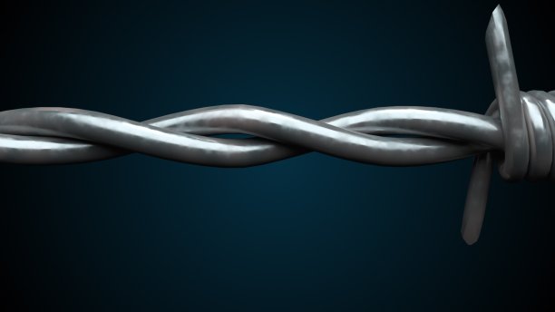 电脑生成带有铁丝网的背景。3d渲染旋转铁丝网螺旋图片下载